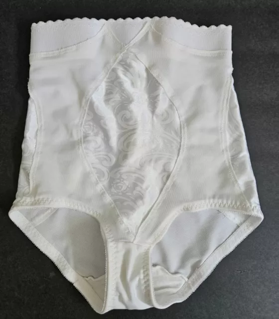 VTG Satin Silky Girdle Panty Shaper Hi Waist Support Brief Shiny Bridal Medium M