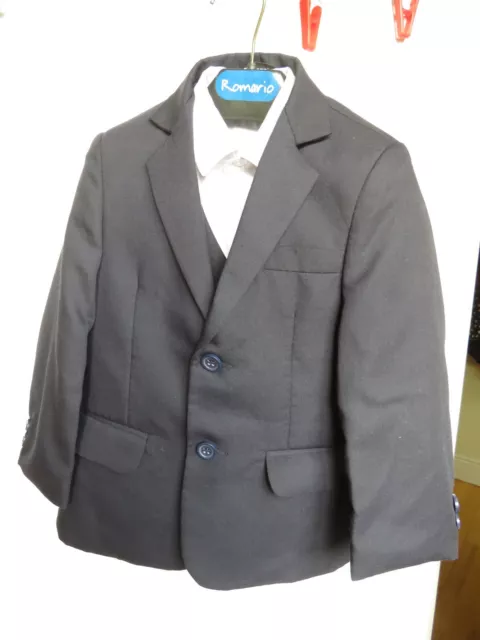 Boys Smart 4 Piece Romario Suit  Aged 3 Years - Shirt Trousers Waist Coat Jacket