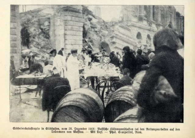 Erdbebenkatastrophe Italien Russische Helfer in Messina Historische Aufnahme1909