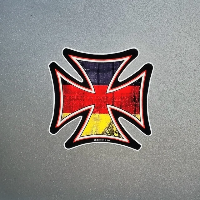 Germany German Flag Iron Cross Vinyl Sticker Decal For Car Van Helmet 90x90mm