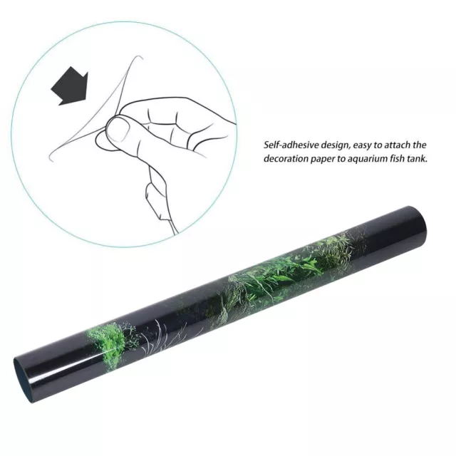 New Aquarium Fish Tank Seafloor Water Grass Fond Décoration Peinture PVC S Qcs 2