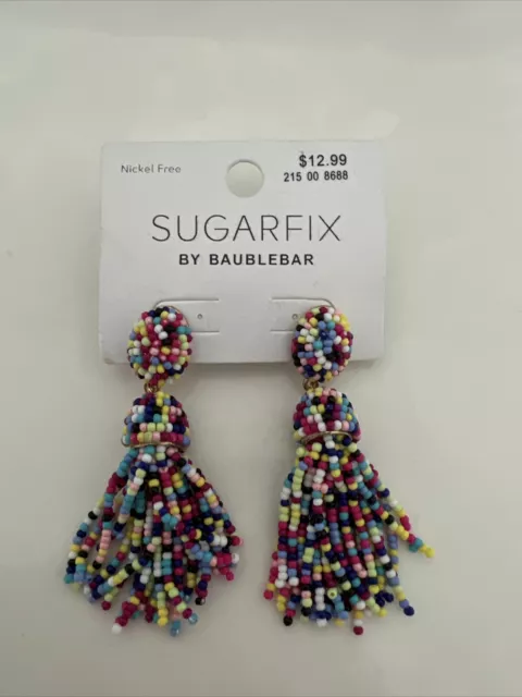 SUGARFIX by BaubleBar Multi-Colored Polished Beaded Tassel Drop Earrings