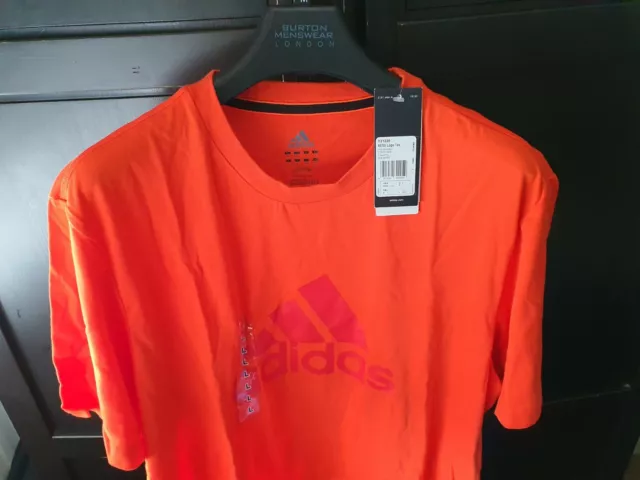 Chemise originale Adidas Performance Running Classic orange foncé noire taille L neuve avec étiquettes !