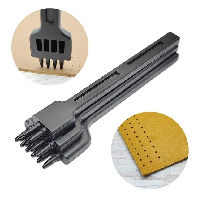 Alloy Steel DIY Leather Tool 4mm Set Row Punch Belt Round Diamon Punching Tool