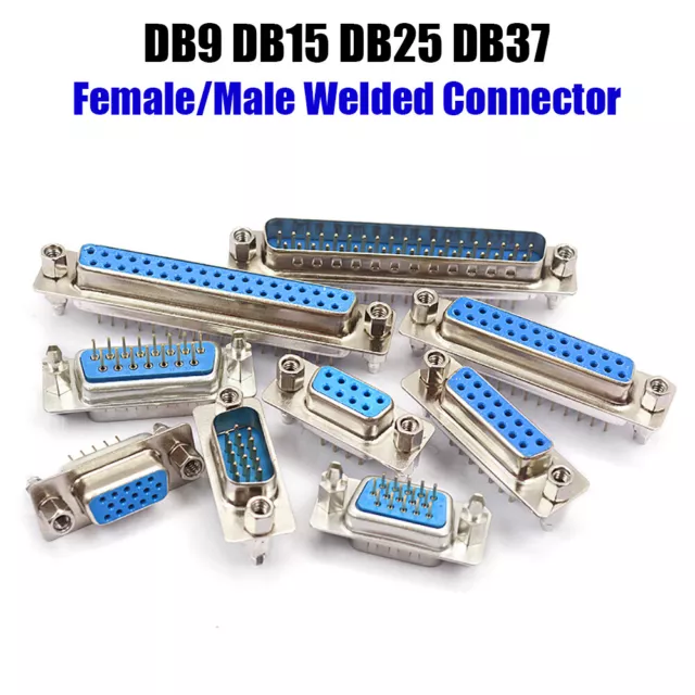 DB9 DB15 DB25 DB37 Straight Plug Male / Female Socket D-sub PCB Welded Connector