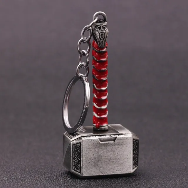 Marvel Avengers Thor Hammer Mjolnir Keychain Pewter Metal Keyring Cosplay