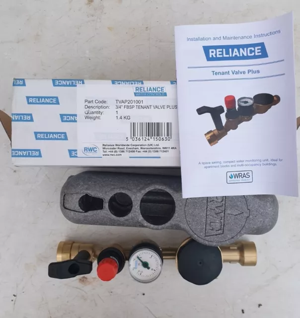 Reliance Tenant Valve Plus con adattatore incluso. "FBSP 3/4"" - TVAP201001 NUOVO