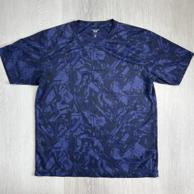 UNIQLO X MEGURU YAMAGUCHI Mens Size L Blu Allover Print Short Sleeve T-shirt Tee