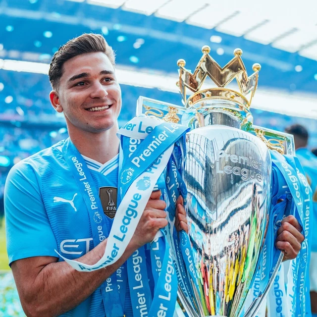 MANCHESTER CITY PREMIER League 2024 Champions Campioni Poster 45X32Cm