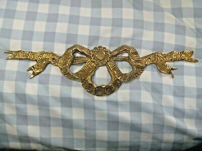 Vintage GATO SOLID BRASS Wall Hanging textured Ribbon Bow MADE IN INDIA 11 INCH
