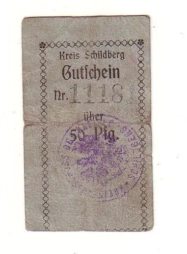 50 Pfennig Notgeld Kreis Schildberg Bez.Posen 1917 (112803)
