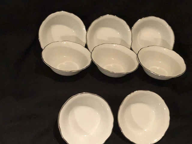 VTG Winterling Bavaria Germany HEIRLOOM PLATINUM White Fruit|Dessert Bowl Eight