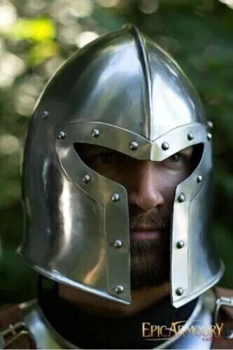 18 Gauge Steel Knight Medieval Armor Barbuda Helmet Wearable Costume stylish