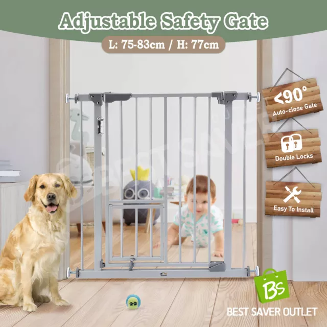 Dog Safety Gate Pet Barrier Kids Safe Security Fence Guard for Stairs Adjustable