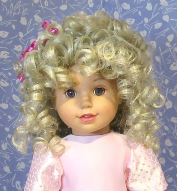 Global CANDI Blond Full Cap Doll Wig Sz.11-12  Super Curly, Long, American Girl