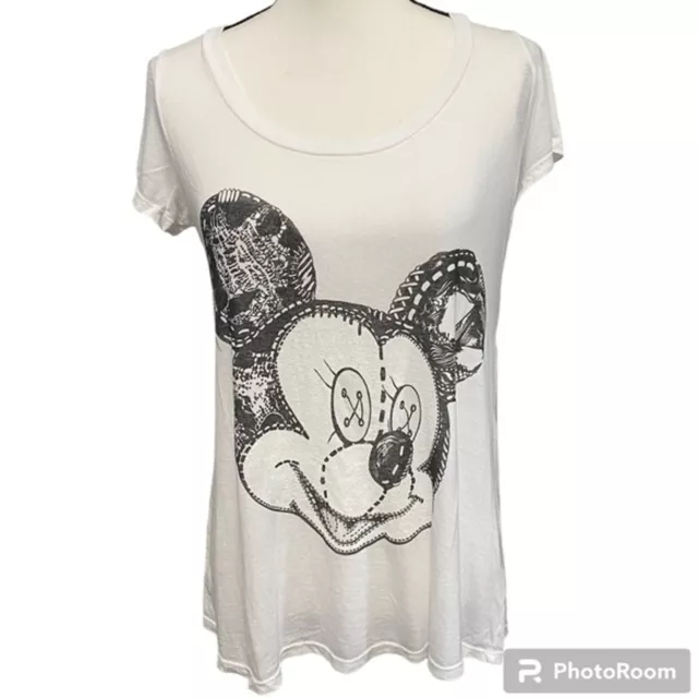 Disney Couture by Lauren Moshi Mickey Mouse Short Sleeve T-Shirt Size Medium NWT