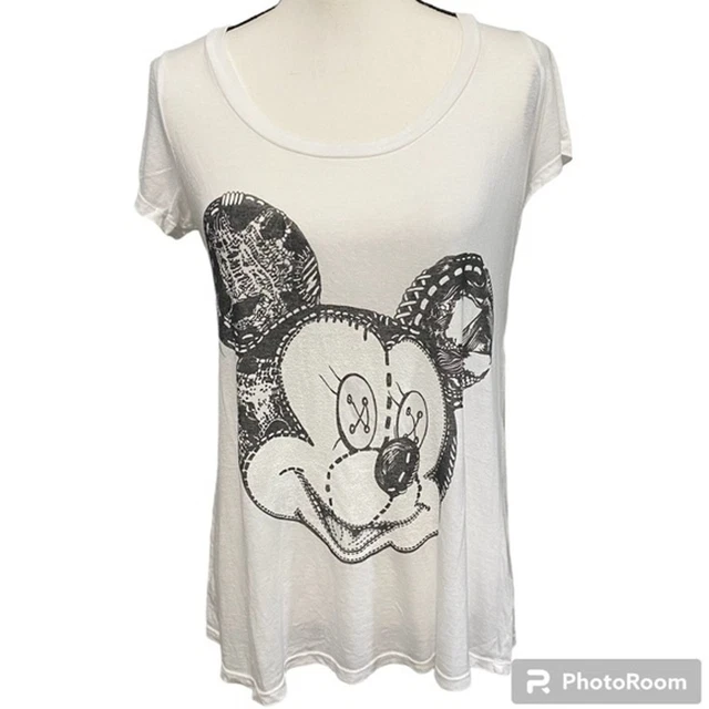 Disney Couture by Lauren Moshi Mickey Mouse Short Sleeve T-Shirt Size Medium NWT