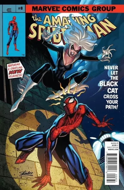 AMAZING SPIDER-MAN 8 J SCOTT CAMPBELL VARIANT NM v3 COLOR BLACK CAT COMIKAZE CON