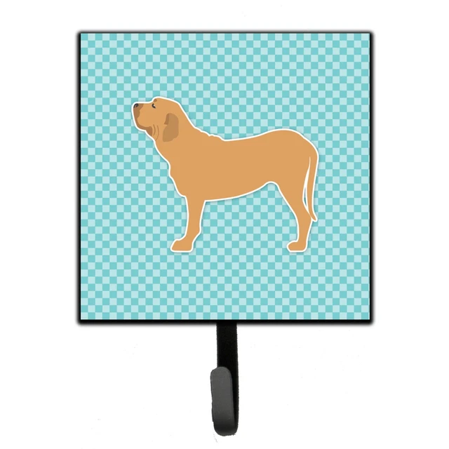 "Caroline's Treasures Fila Brasileiro Checkerboard Blue Leash or Key Holder B...