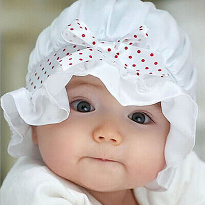 Newborn Baby Girl Boy Summer Sun Polka Dots Beanie Hat Cap 2-12 Months WH