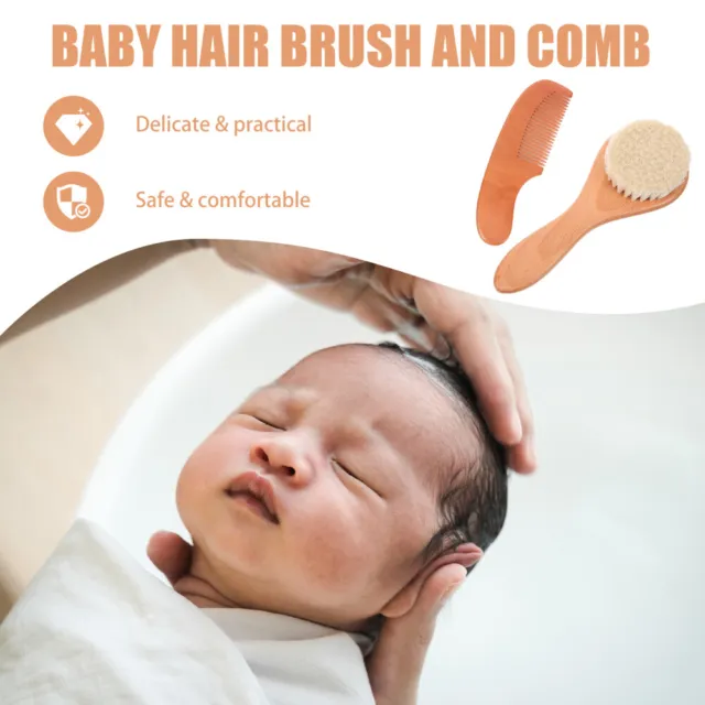 1 Set of Baby Brush and Comb Set Newborn Multi-use Baby Bathing Brush and Comb 2