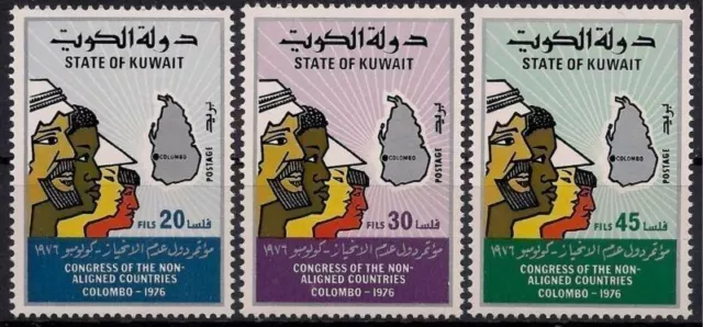 Kuwait 1976 Non-Aligned Countries Conference Map Sri Lanka People Human Races NH