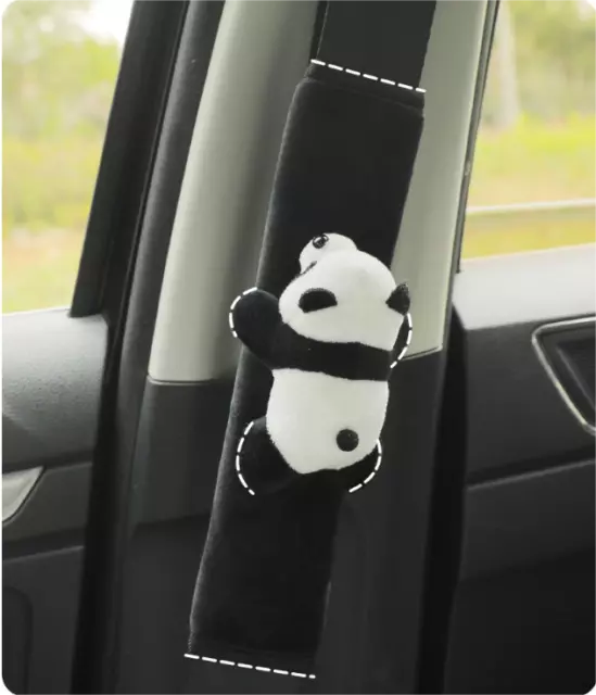 Cute Panda Shoulder Strap Pad Protector Cover Car Seat Belt Pads  Car Decoration