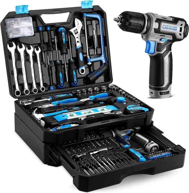 Roze Tool Kit: DEKO Tool Set, Roze Hand Tool Kit DIY voor Vrouwen 42 Stuks, Dames Gereedschapskist voor Thuis