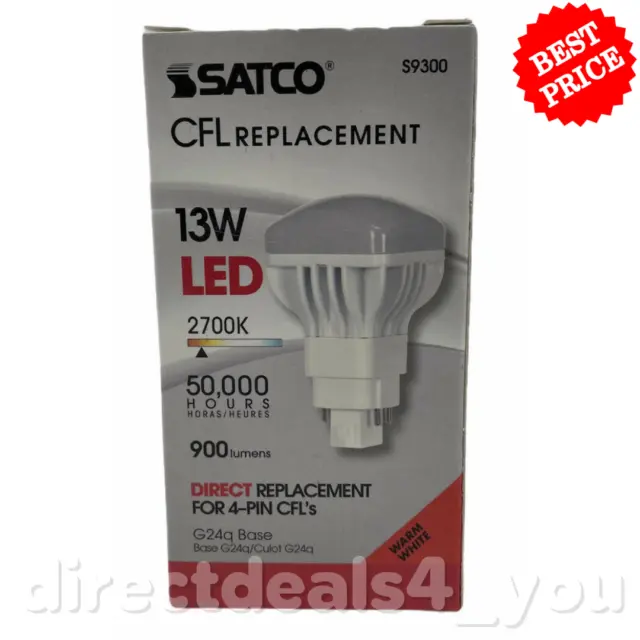 Satco S9300 Transitional Light Bulb in White Finish 13W