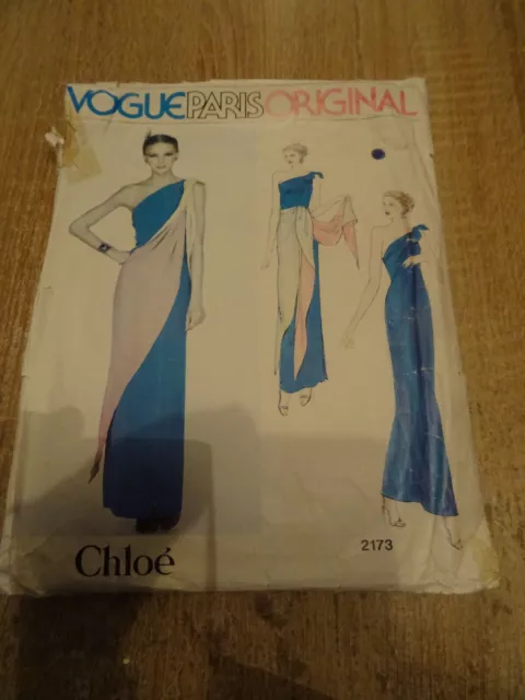 Vintage VOGUE PARIS ORIGINAL CHLOE Sewing Pattern - #2173 - FREE P&P