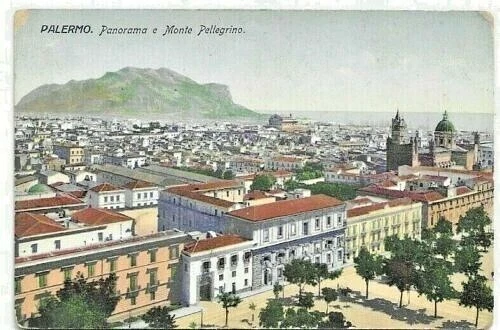 CARTOLINA DI PALERMO ,PANORAMA E MONTE PELLEGRINO non viaggiata 1919