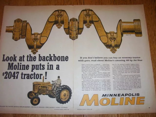 Vintage  Minneapolis Moline Advertising - Jet  Star  Tractors - 1959
