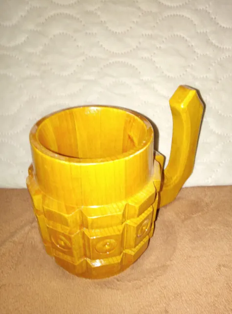 Wooden beer mug cup 0.4 l vintage