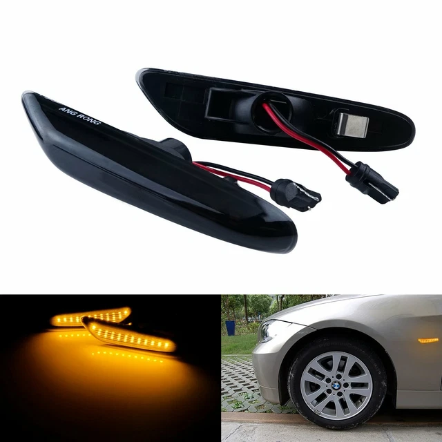 2x Moto Triangle Encastré Clignotant Fumée Ambre LED Lumière AP 12V