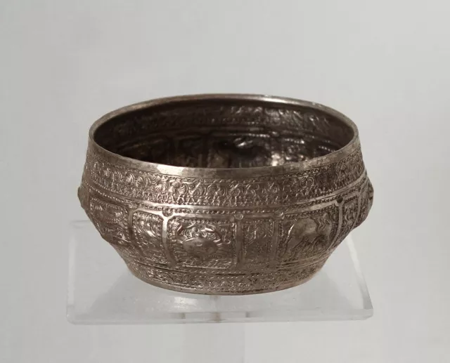Antique BURMA embossed bowl with zodiac