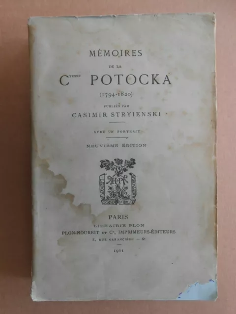 Mémoires de la Comtesse Potocka 1794-1820 Editions Plon 1911