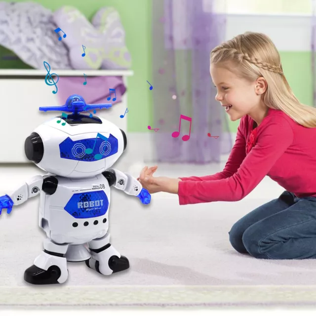 Fun Electric Walking Robot Gifts Luminous Music Rotary Robots for Birthday Party 2