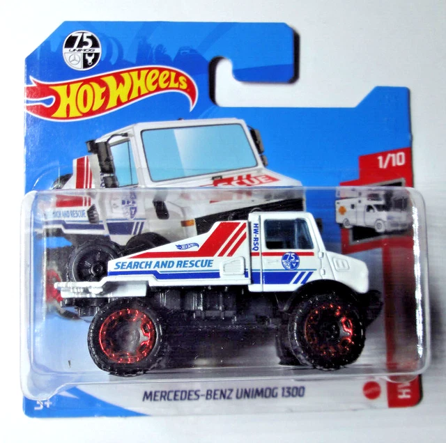 Hot Wheels Mercedes-Benz Unimog 1300 Rescue – 1:64 Scale Die-Cast Car, White #188/250 - View #13