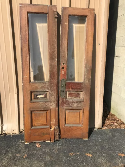 Cm 227 Antique Oak Wood Grain Double Door Entry 41.5 x 83.5