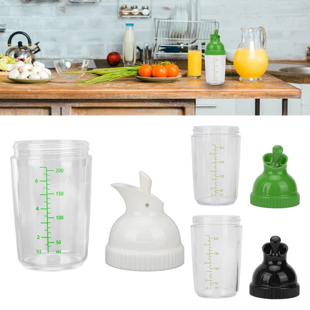 Agitador aderezo para ensaladas 200 ml libre de BPA prevención de fugas ensaladas aderezo frasco con tapa HG