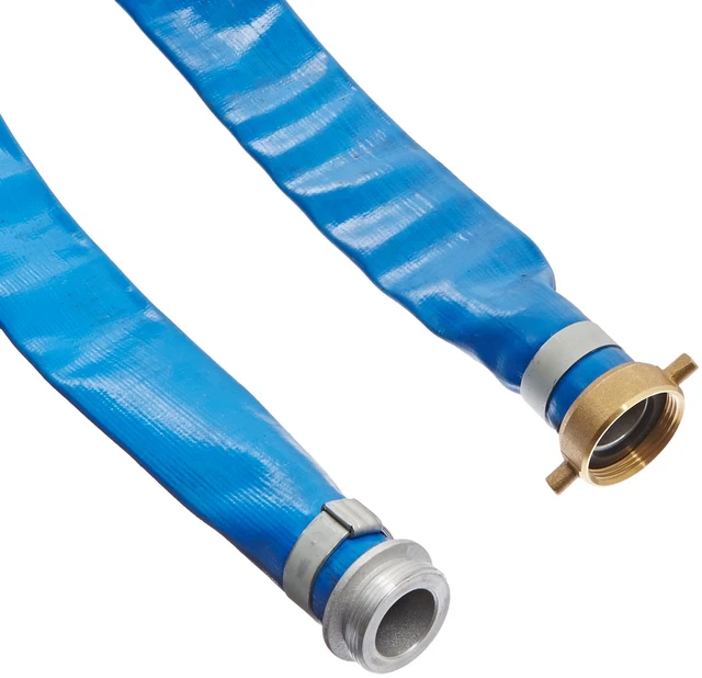 98138015 1-1/2&quote; x 50' Blue PVC Lay-Flat Discharge Hose with Alum...