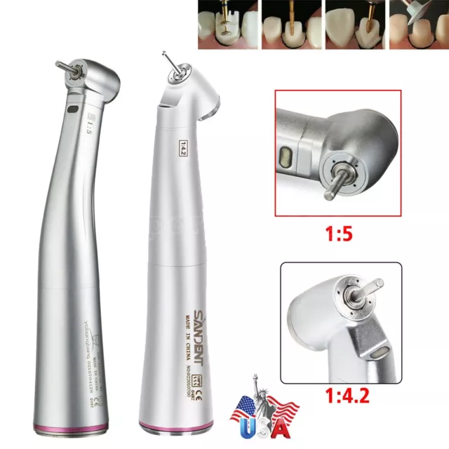 NSK Style Dental 45° 1:4.2 /1:5 Contra Angle Fiber Optic LED Low Speed Handpiece