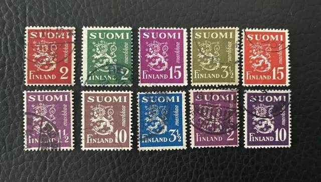 Lot de 10 timbres de Finlande années diverses - Timbres Anciens J7