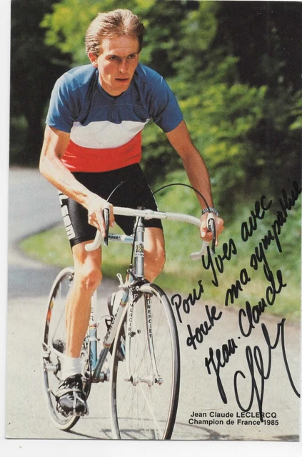 CYCLISME AUTOGRAPHE de JEAN CLAUDE LECLERCQ champion de France