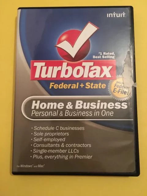 2008 Intuit TurboTax Home & Business Federal & State  Windows & MAC