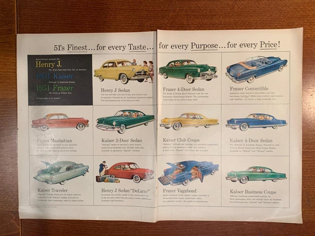 Magazine Ad* - 1951 - Kaiser Frazer & Henry J - (two-pages)