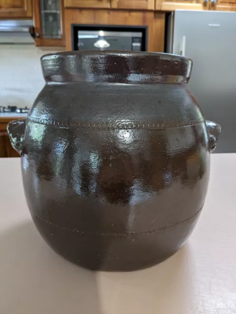 Bendigo pottery vintage large brown epsom ware crock