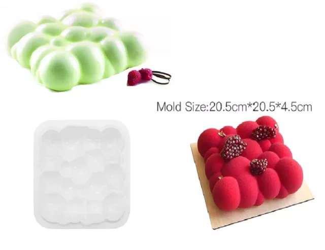 Moule silicone gâteau forme carré nuage boule pâtisserie 3D entremet 20.5*4.5 cm