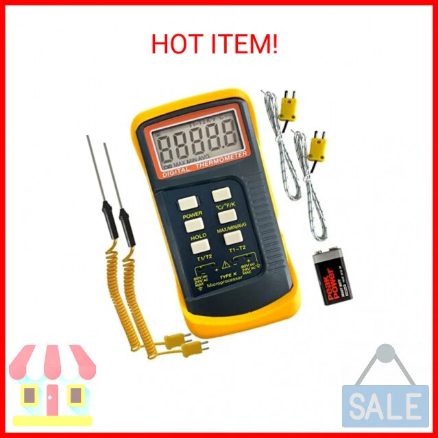 LAB DIGITAL THERMOMETERS Dual Channel KType Thermocouple Thermometer