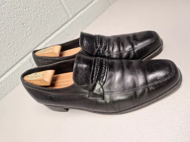 Florsheim Mens Richfield Penny Loafer Shoes Black Leather Moc Toe Slip On 11 D